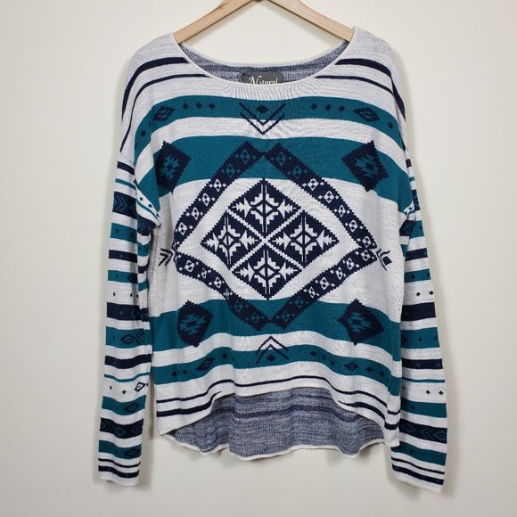 Natural Reflections Tops - Natural Reflections Aztec Over-sized Sweater Sz XL